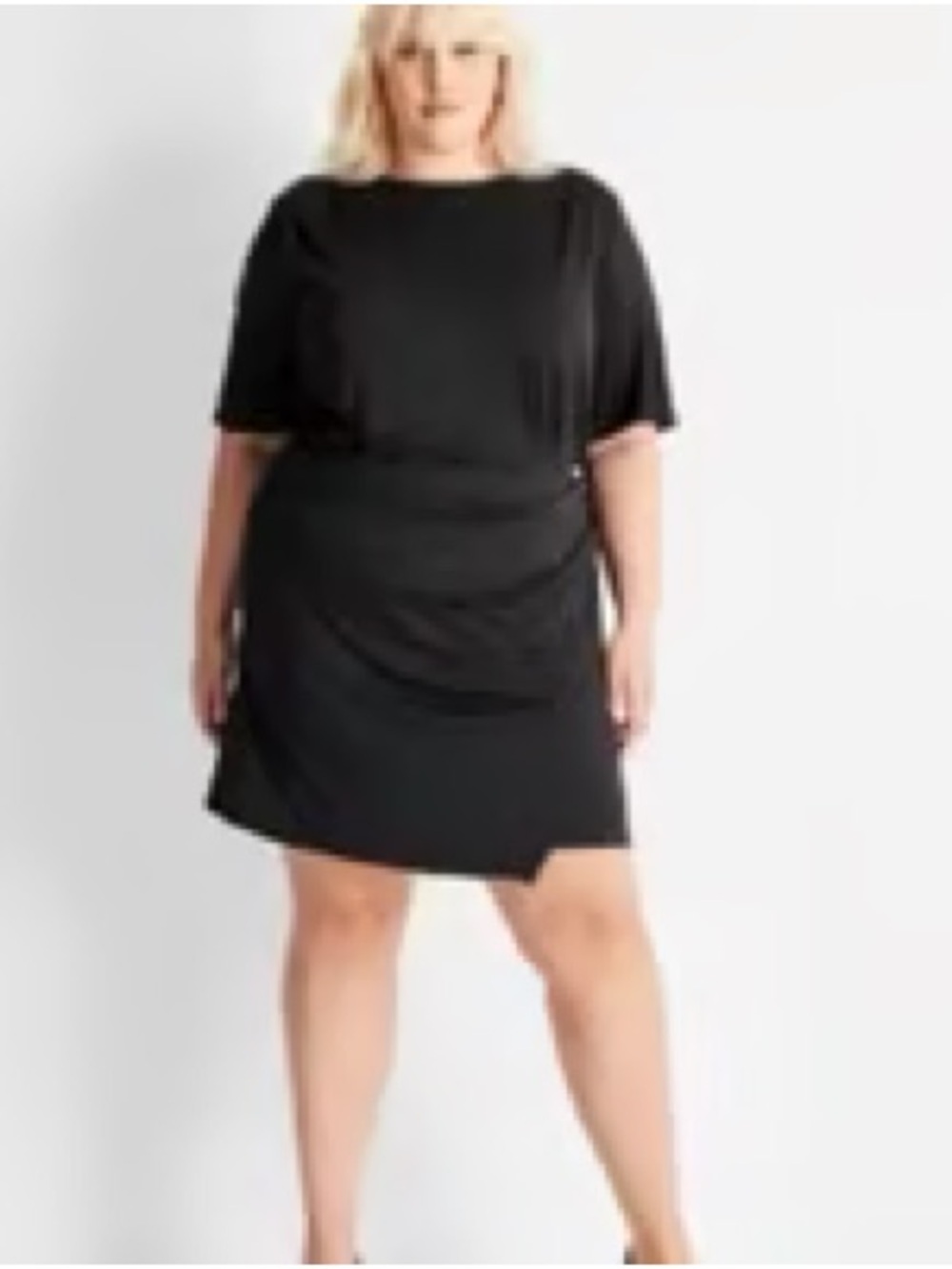 Future Collective Black Ruched Draped Midi Dress XL Target